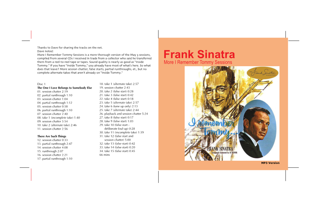 Frank Sinatra Them from a Reel-To-Reel Tape Or Tapes