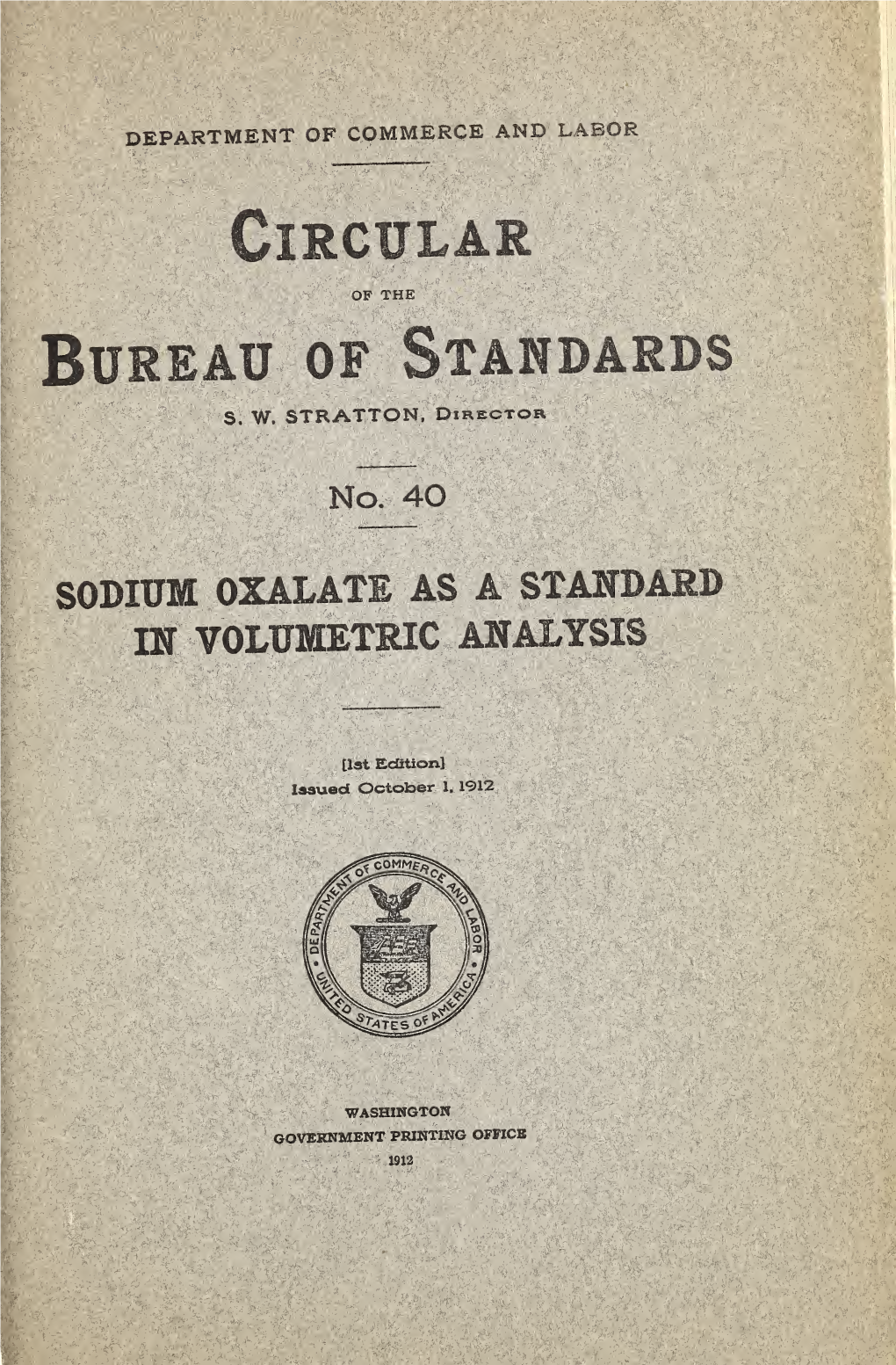 Sodium Oxalate As a Standard in Volumetric Analysis