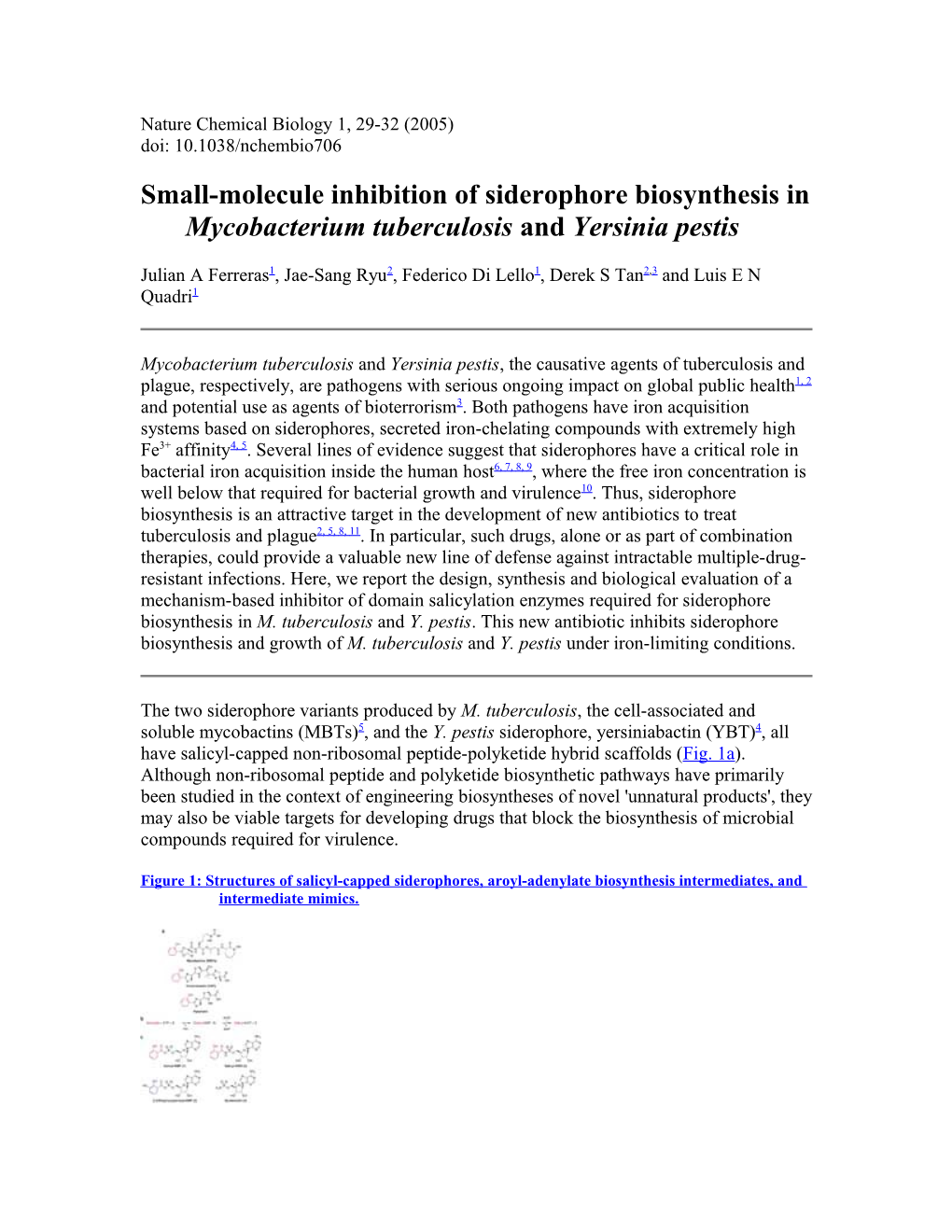 Nature Chemical Biology 1, 29-32 (2005)