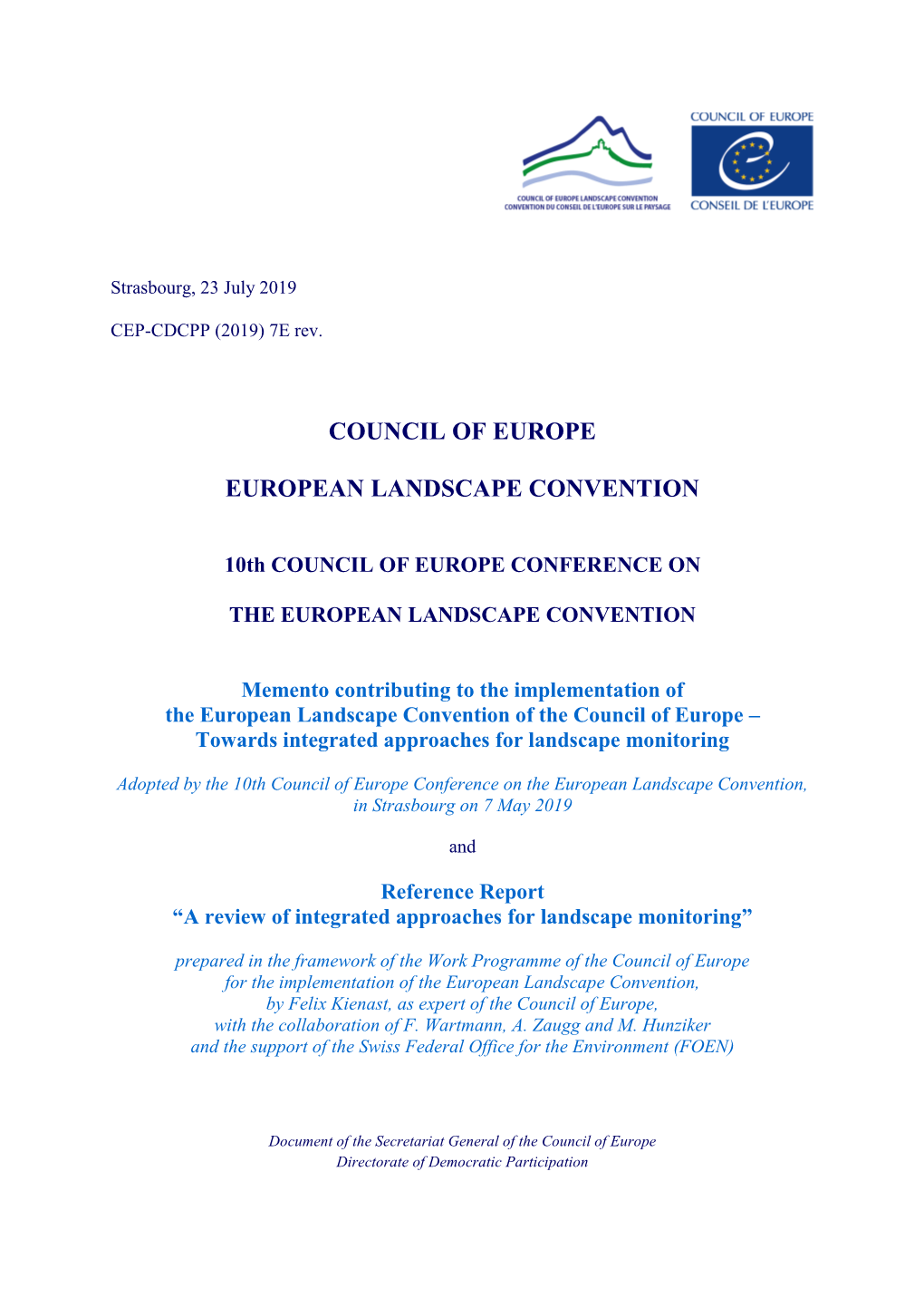 Council of Europe European Landscape Convention