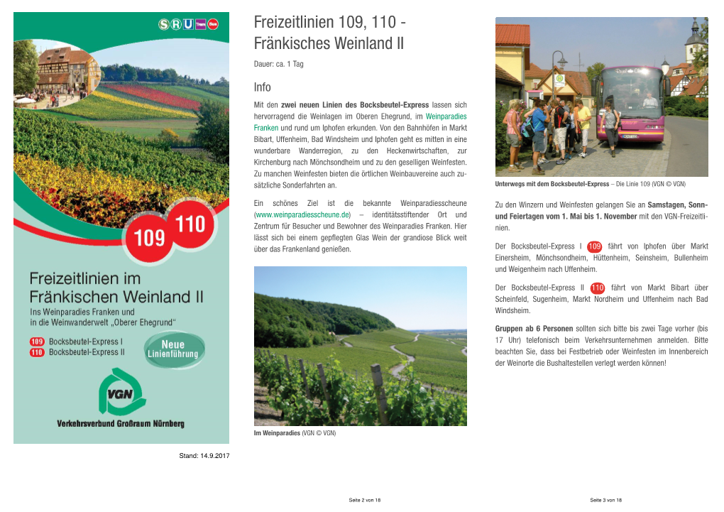 Freizeitlinien 109, 110 - Fränkisches Weinland II