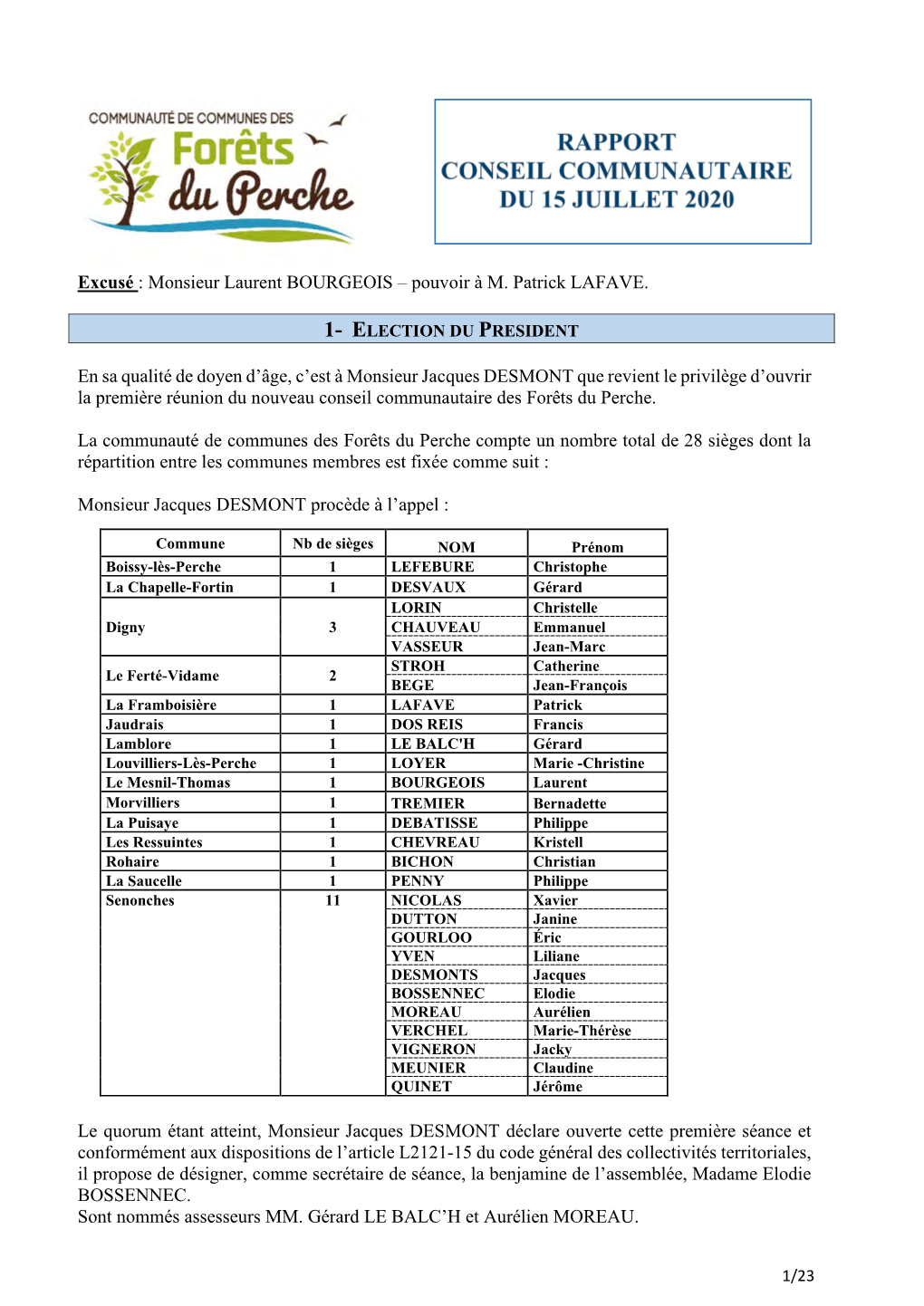 Compte-Rendu Du 15 Juillet 2020