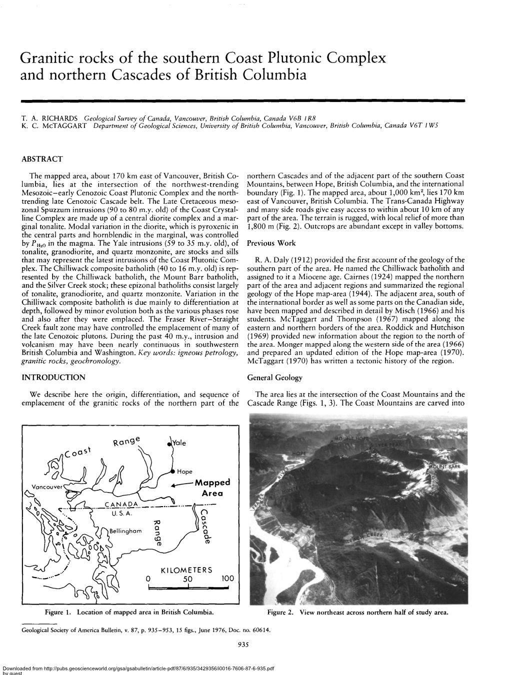 Granitic Rocks of the Southern Coast Plutonic Complex and Northern Cascades of British Columbia