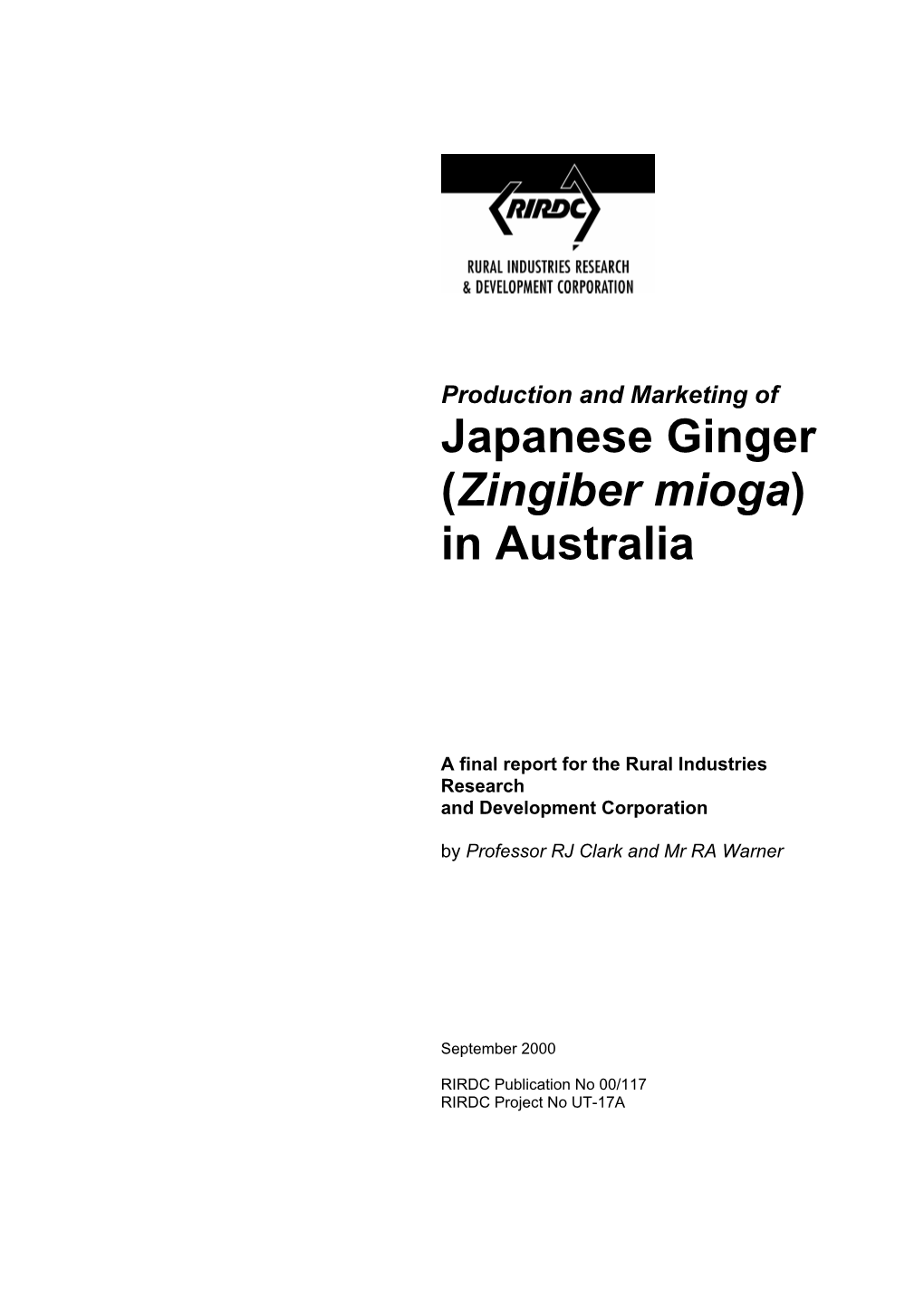 Japanese Ginger (Zingiber Mioga) in Australia