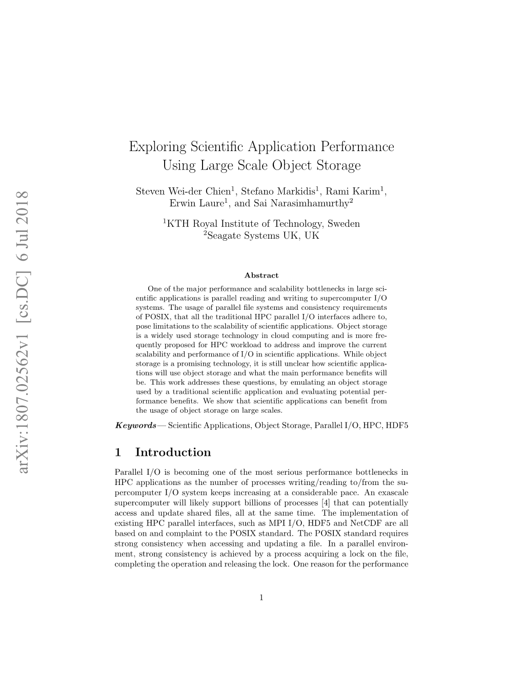 Arxiv:1807.02562V1 [Cs.DC] 6 Jul 2018