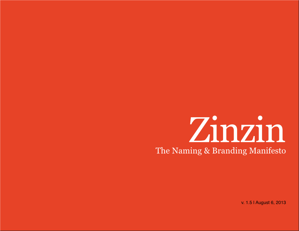 Zinzin Naming & Branding Manifesto