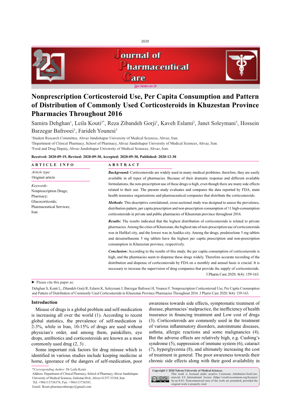 Nonprescription Corticosteroid Use, Per Capita Consumption And