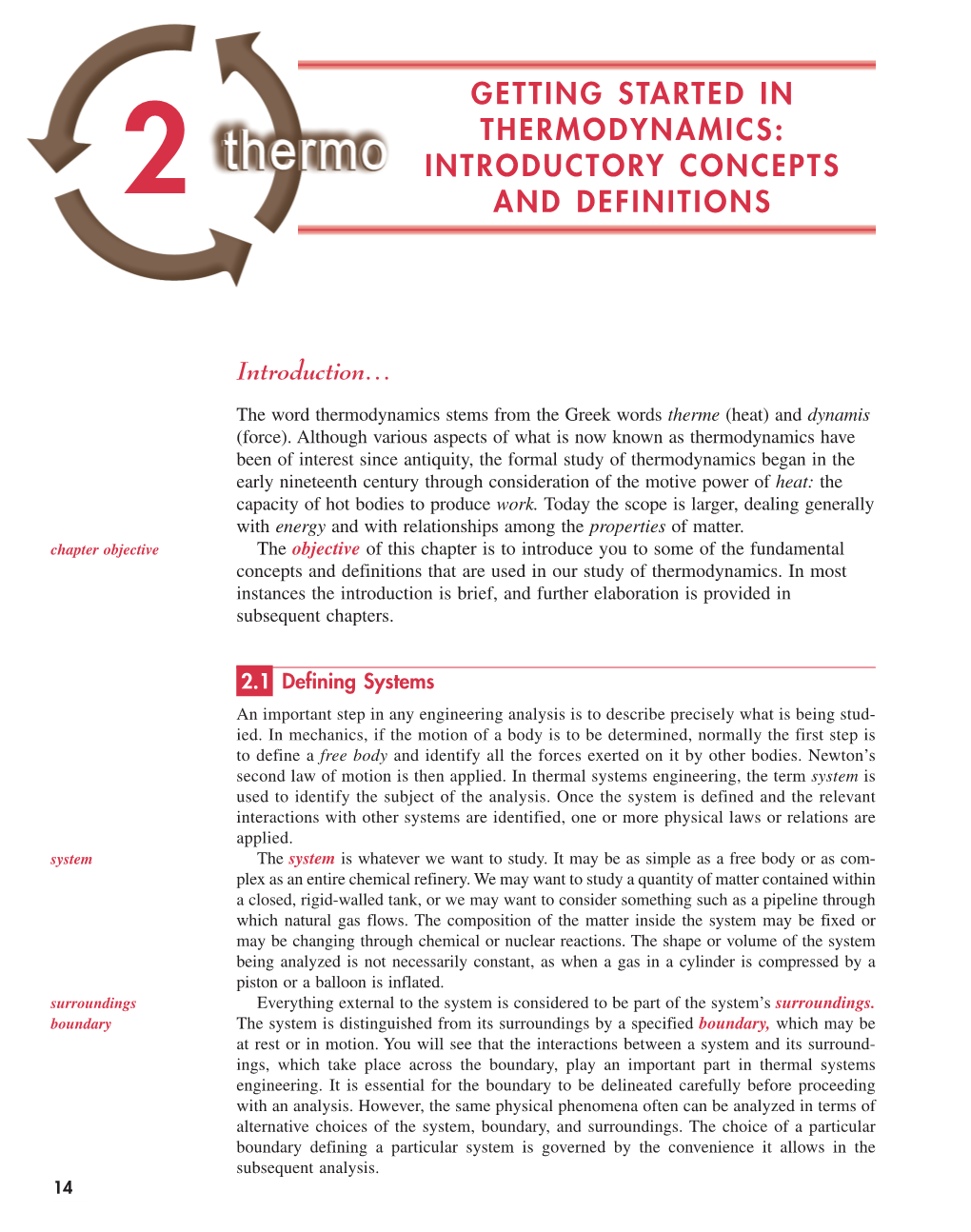 Getting Started in Thermodynamics: Introductory Concepts 2 and Definitions