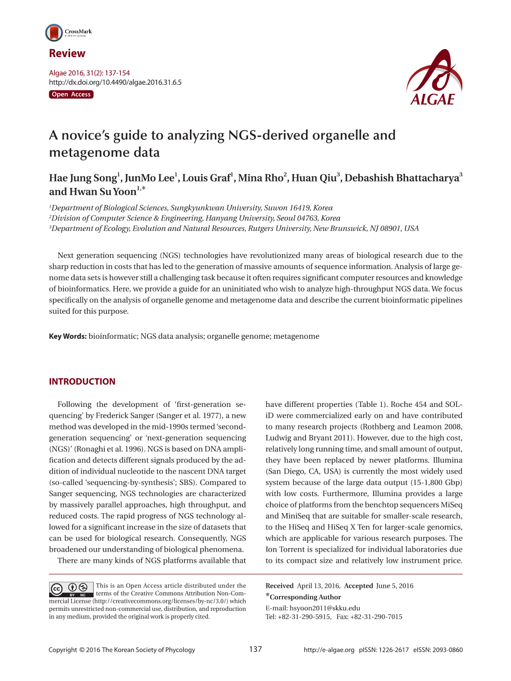 A Novice's Guide to Analyzing NGS-Derived Organelle And