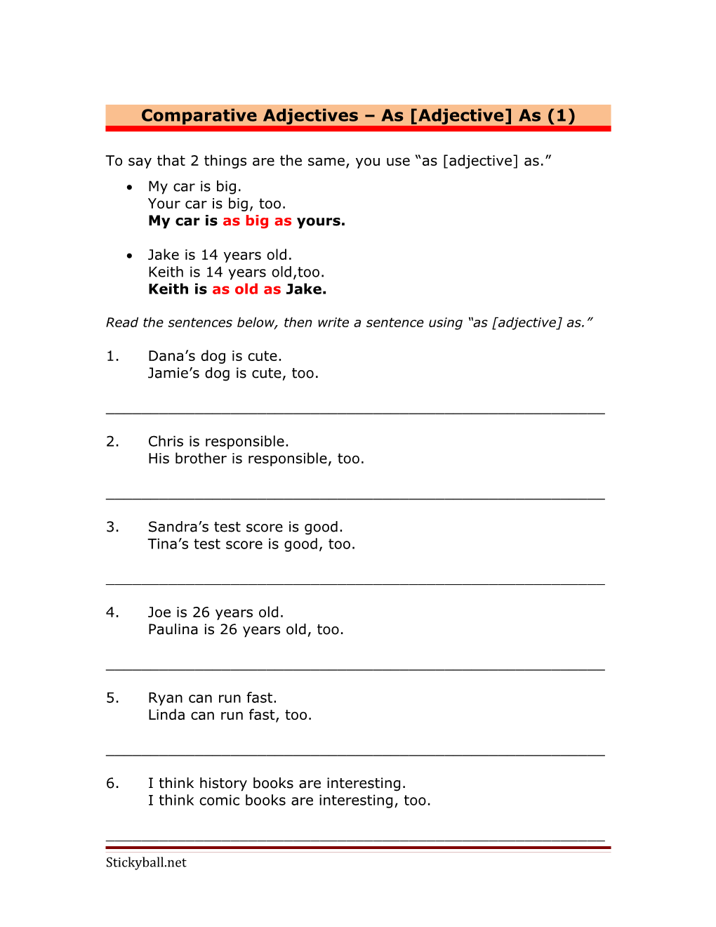 Comparative Adjectives As Adjective As (1)