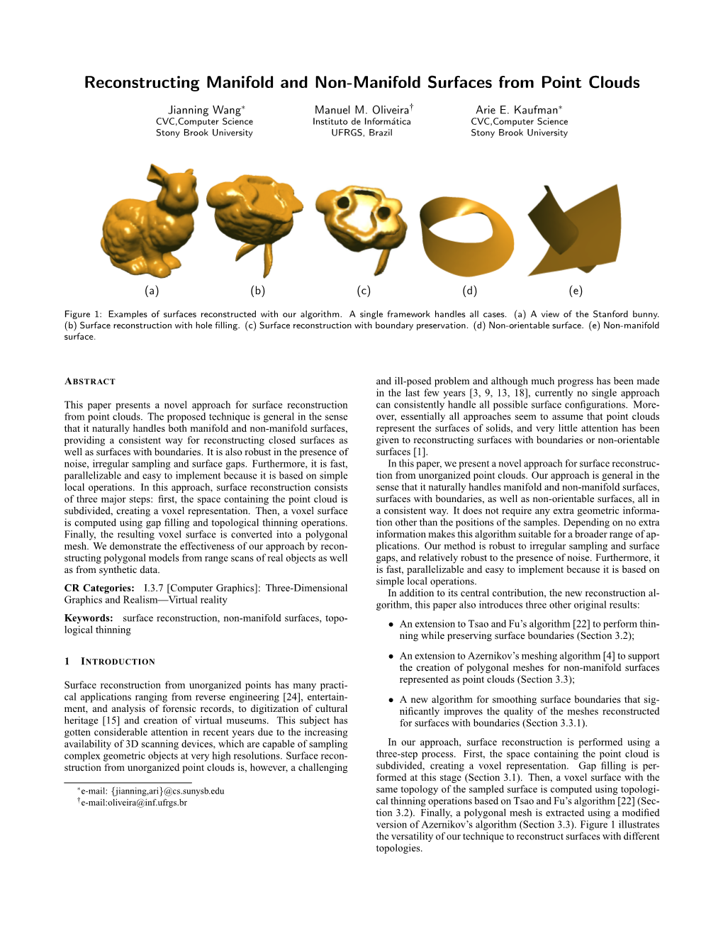 Reconstructing Manifold and Non-Manifold Surfaces from Point Clouds