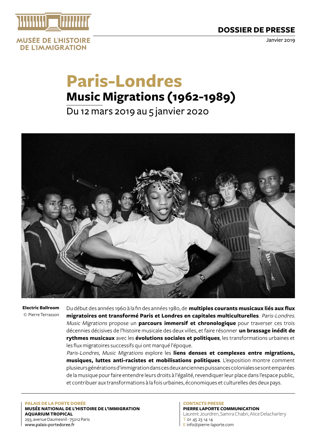 Paris-Londres Music Migrations (1962-1989) Du 12 Mars 2019 Au 5 Janvier 2020