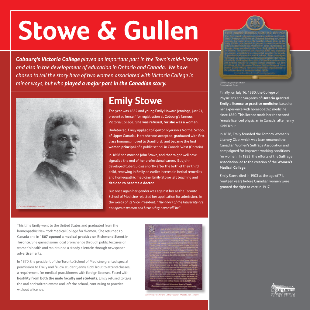 Emily Stowe & Augustus Stowe-Gullen