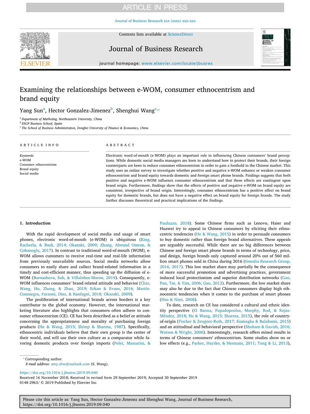 Examining the Relationships Between E-WOM, Consumer Ethnocentrism