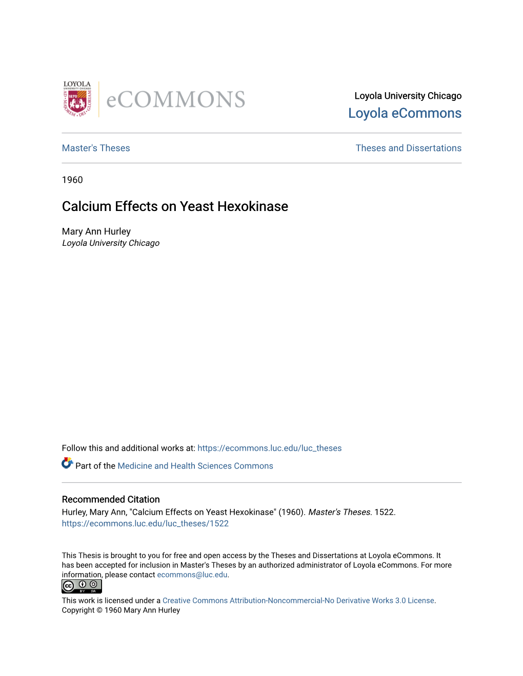 Calcium Effects on Yeast Hexokinase