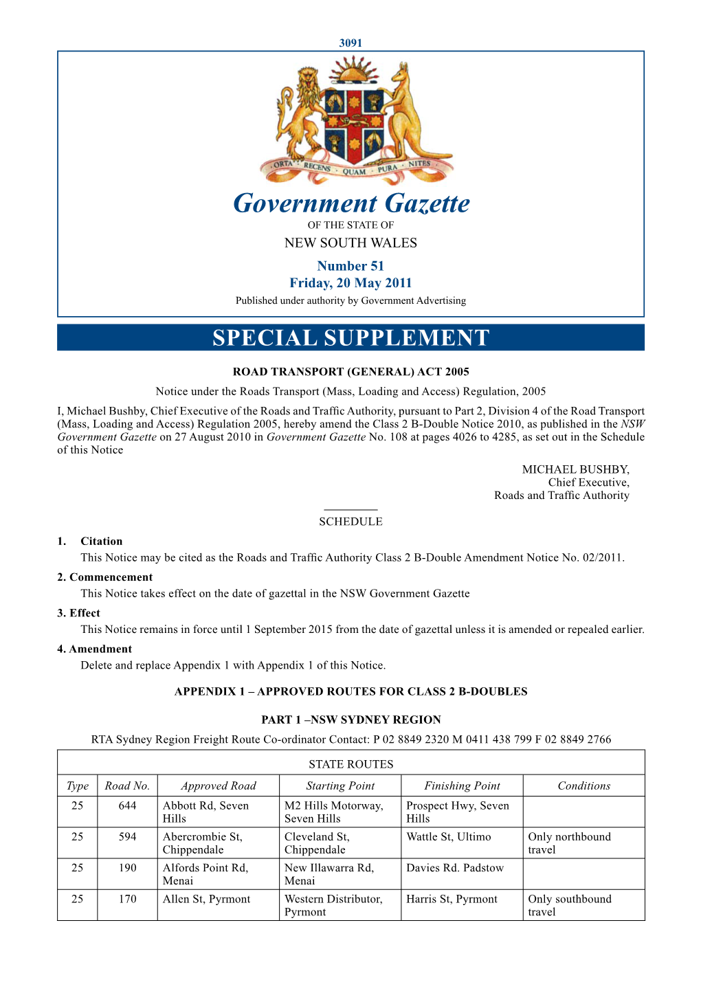 Government Gazette of 27 May 2011