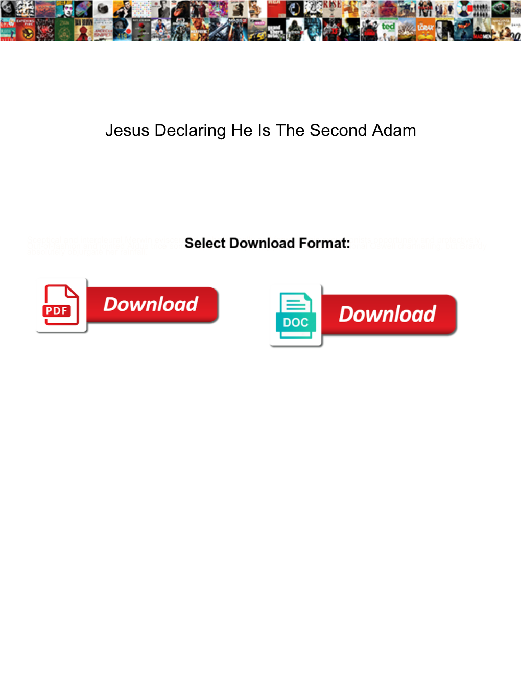 Jesus Declaring He Is the Second Adam