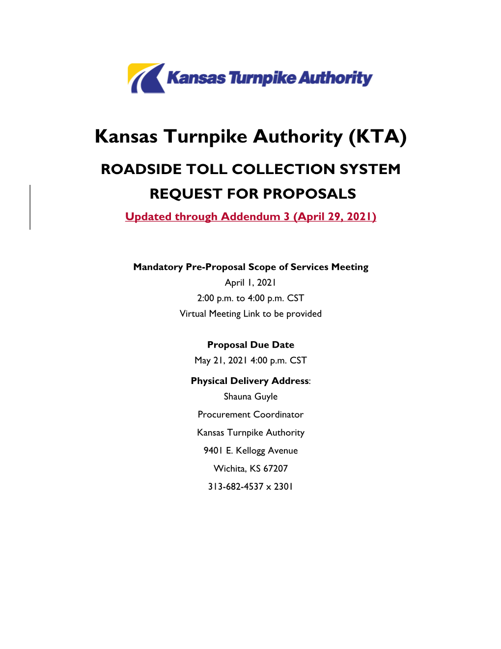 KTA RTCS — Request for Proposals