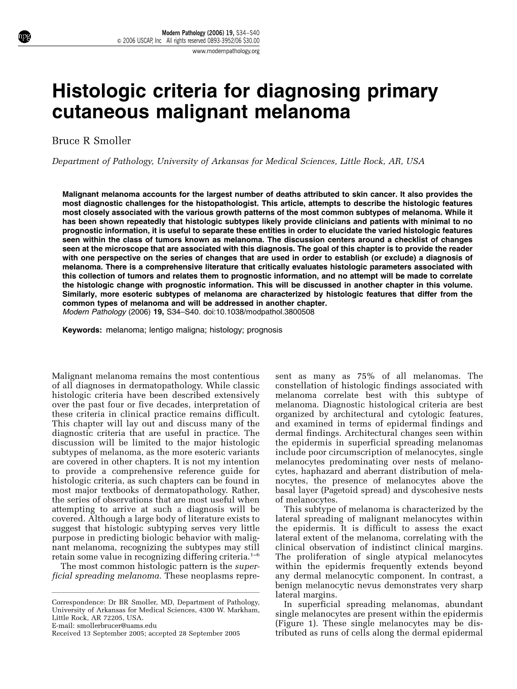 Histologic Criteria for Diagnosing Primary Cutaneous Malignant Melanoma