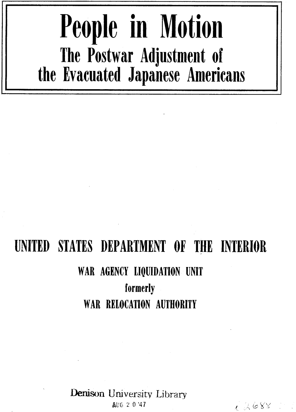 1947-People in Motion: the Post-War Adjustment