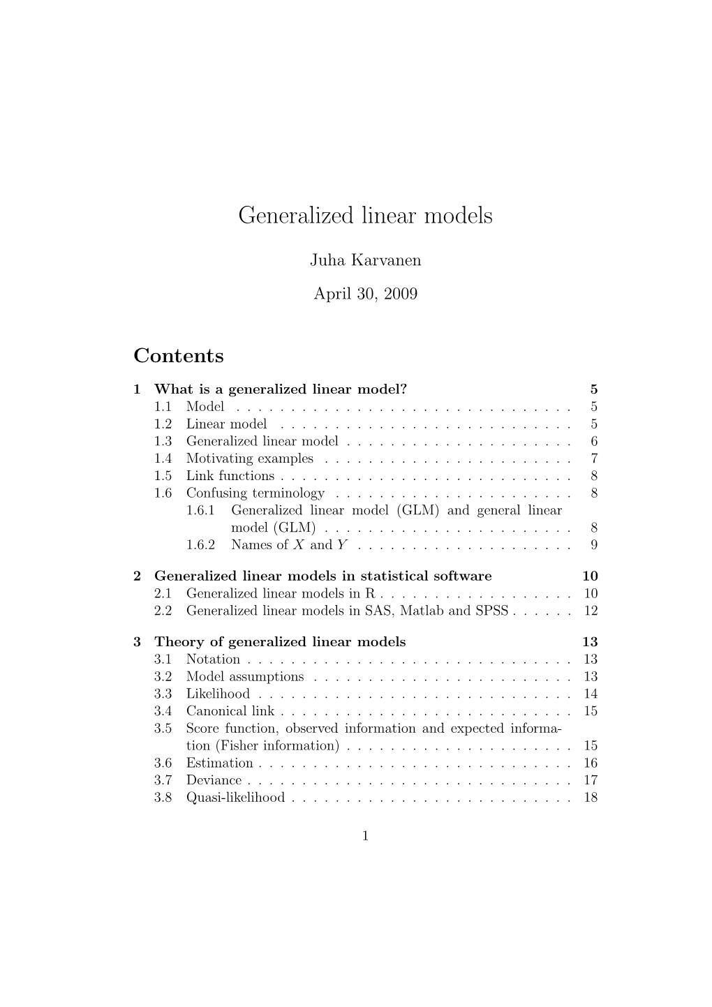 Generalized Linear Models