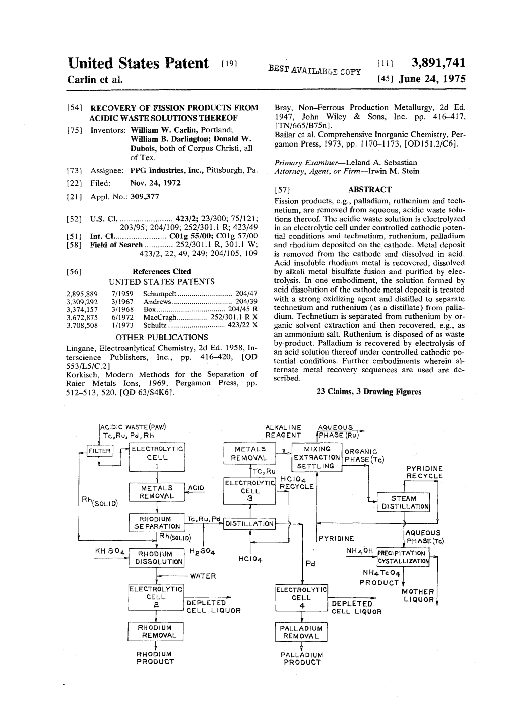 United States Patent N* **Si^Imblec0fy Lll] 3'891'741