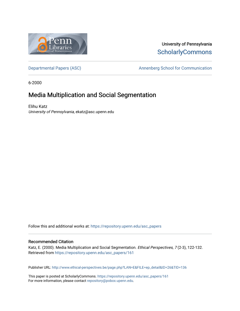 Media Multiplication and Social Segmentation