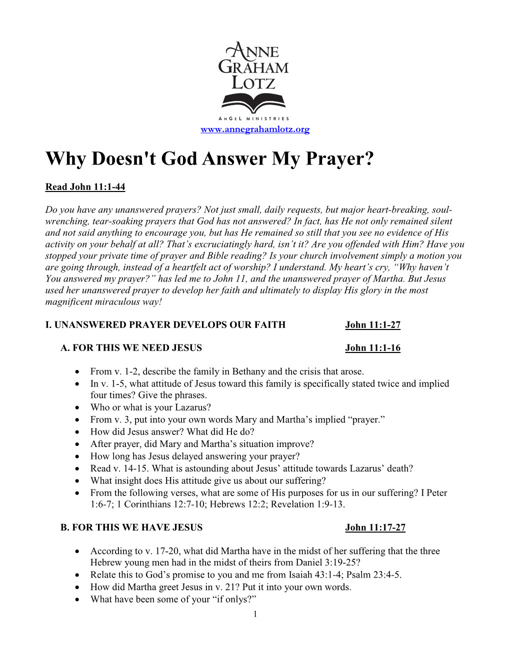 Why Doesn't God Answer My Prayer?