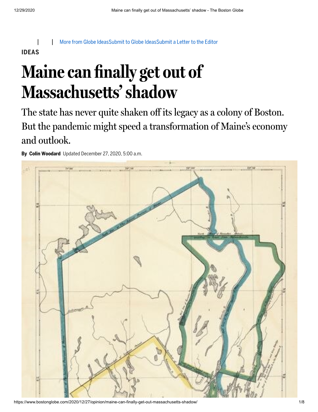 Maine Can Finally Get out of Massachusetts' Shadow