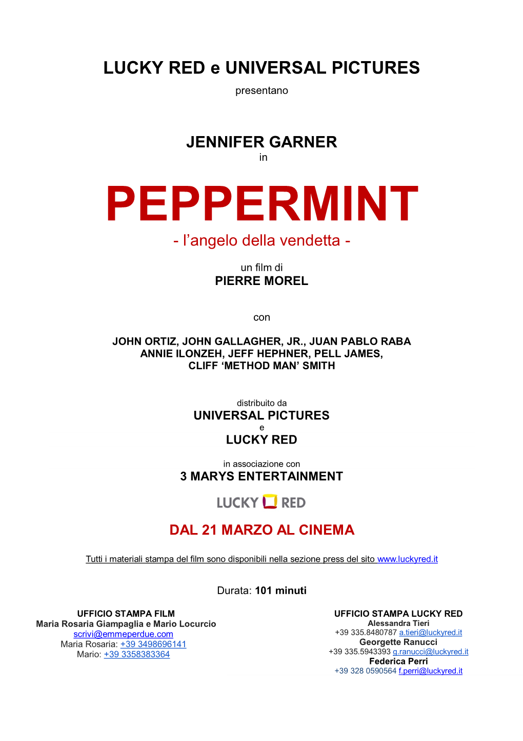 PEPPERMINT - L’Angelo Della Vendetta