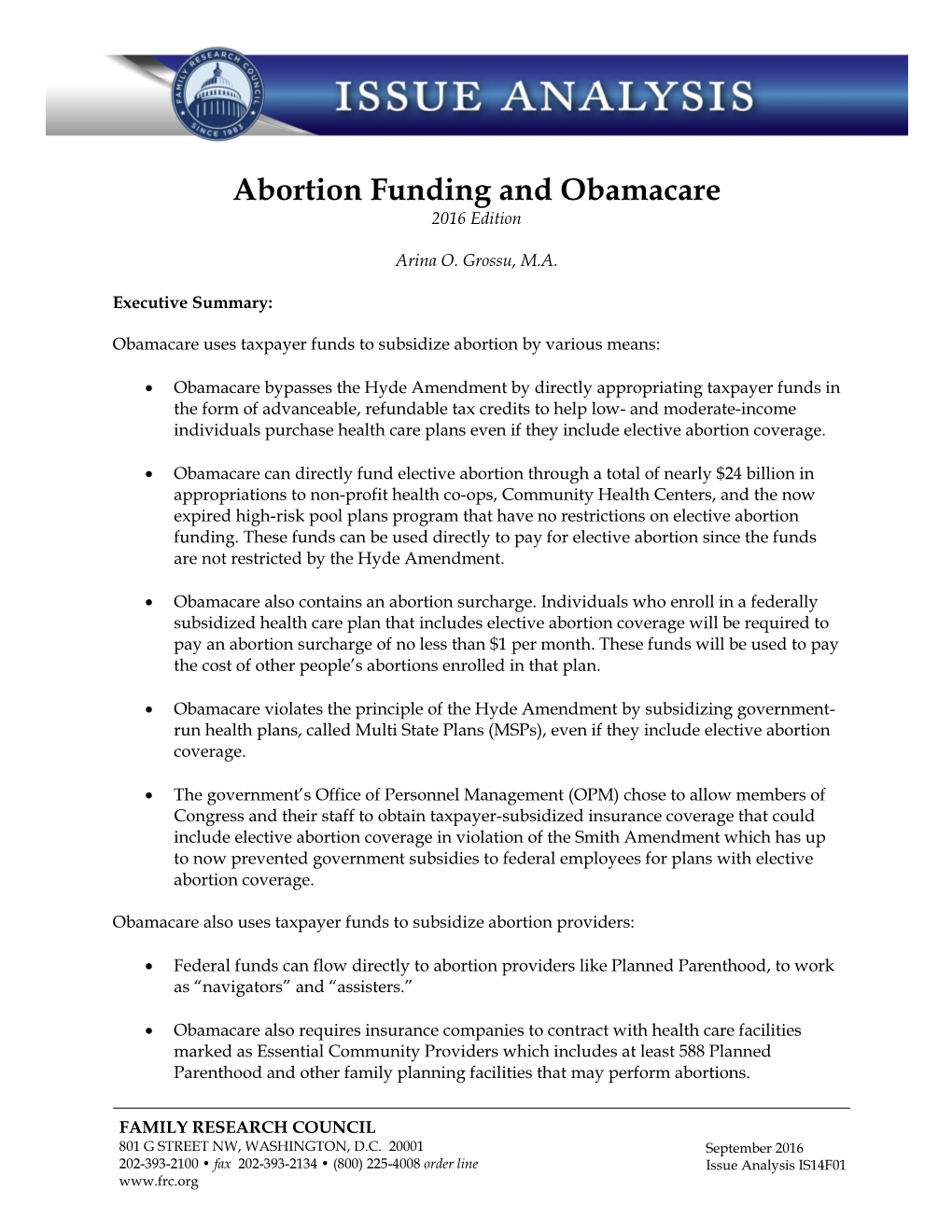Abortion Funding and Obamacare 2016 Edition