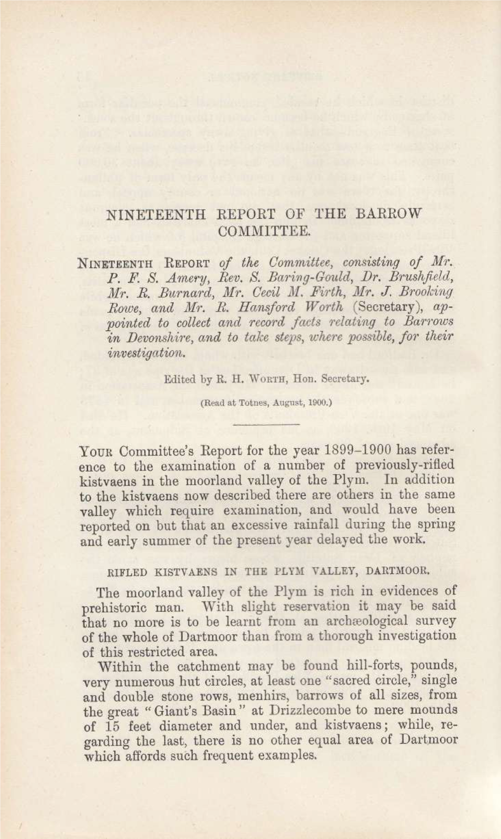 NINETEENTII REPORT O}' Tiitr BARROW COMMITTEE