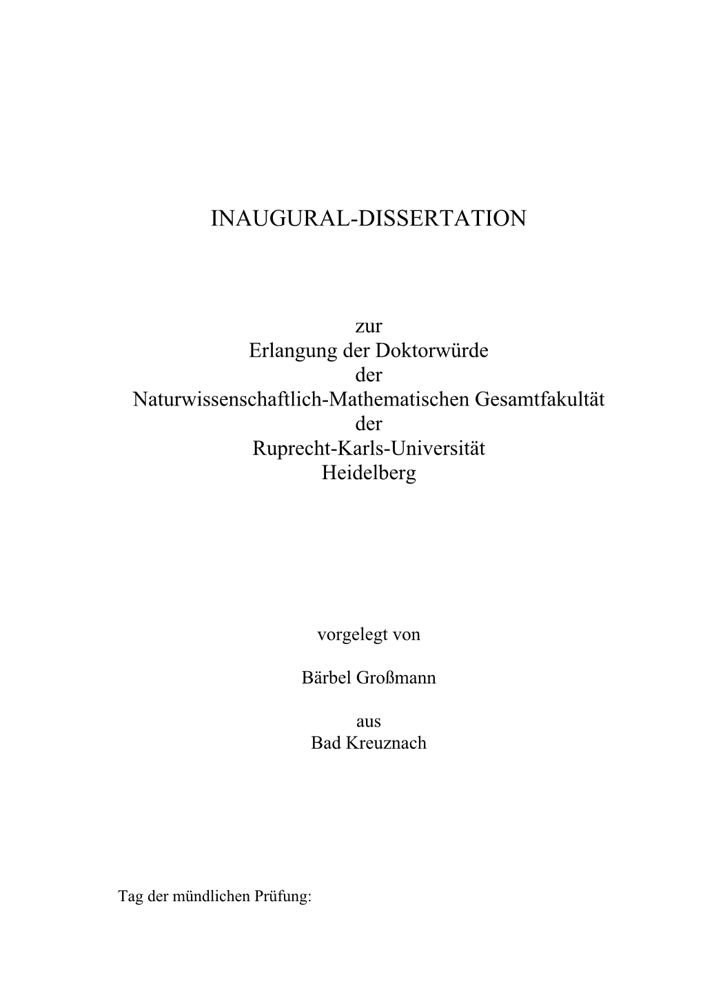 Inaugural-Dissertation