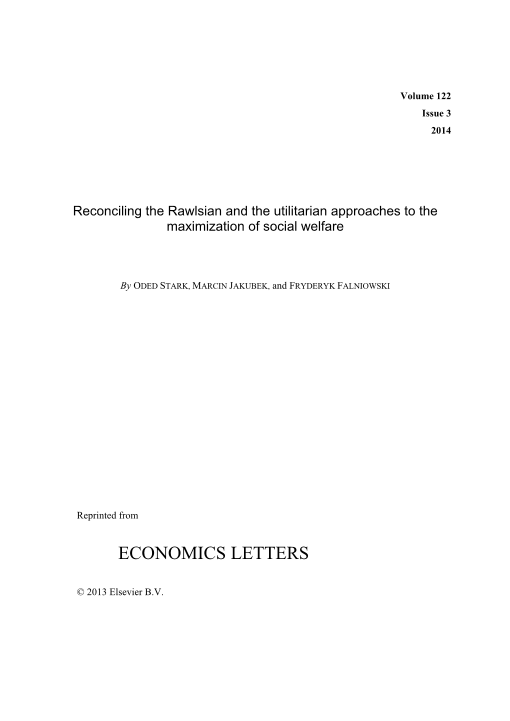 Economics Letters