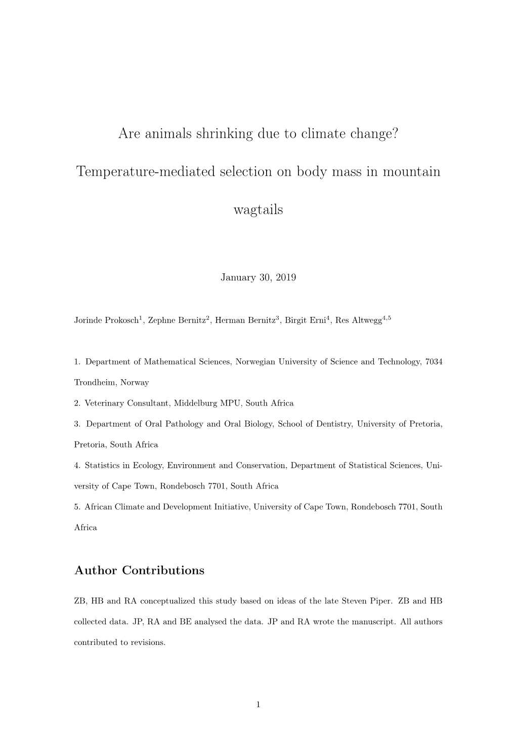 Are Animals Shrinking Due to Climate Change? Temperature-Mediated