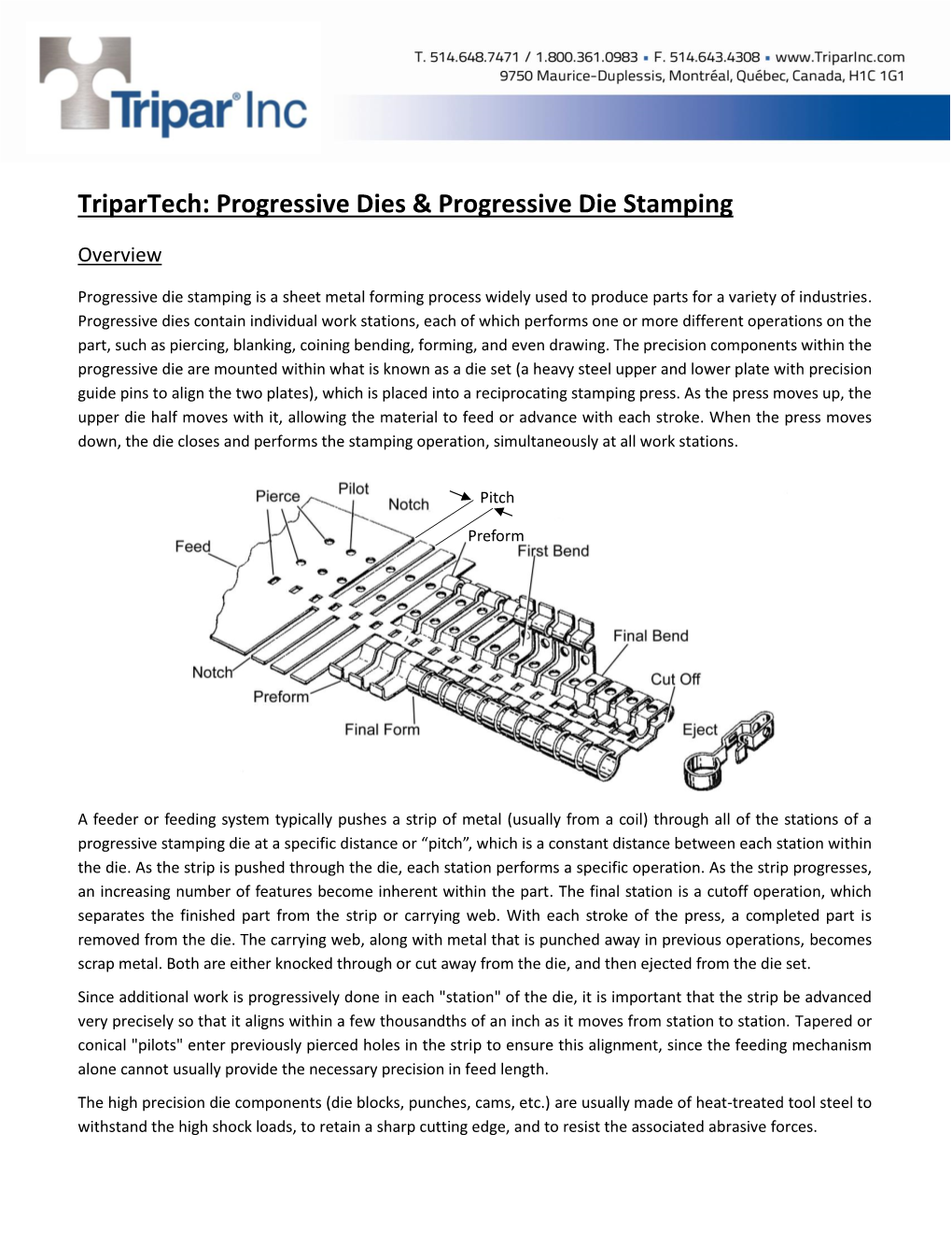 Tripartech: Progressive Dies & Progressive Die Stamping