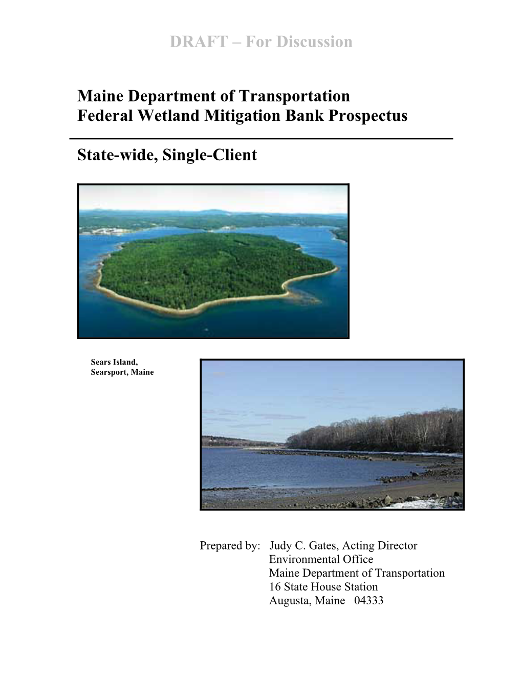 Read the Maine DOT Prospectus for Sears Island