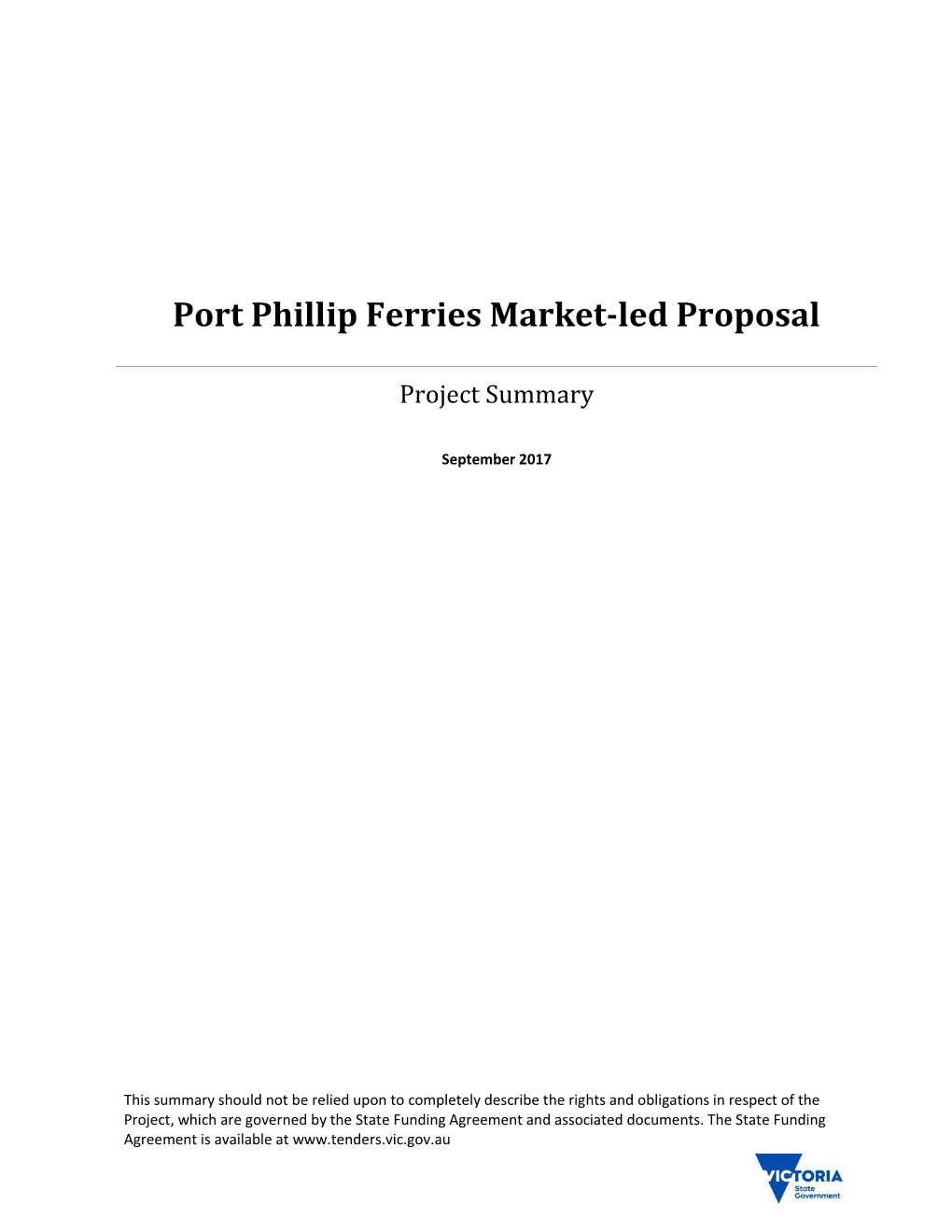 Port Phillip Ferries Market-Led Proposal