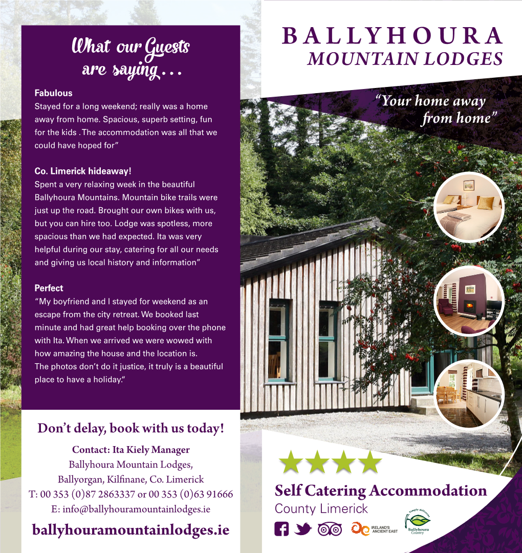 Ballyhoura Mountain Lodges, Ballyorgan, Kilfinane, Co