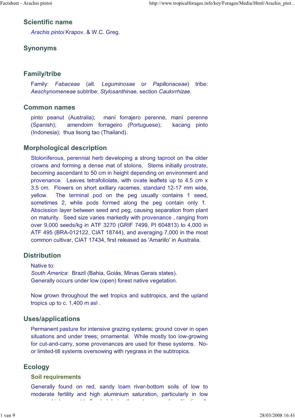 Factsheet - Arachis Pintoi