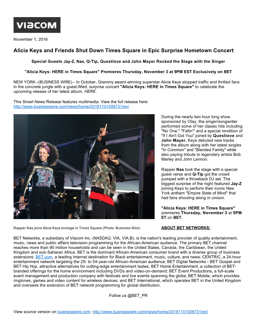 Alicia Keys and Friends Shut Down Times Square in Epic Surprise Hometown Concert