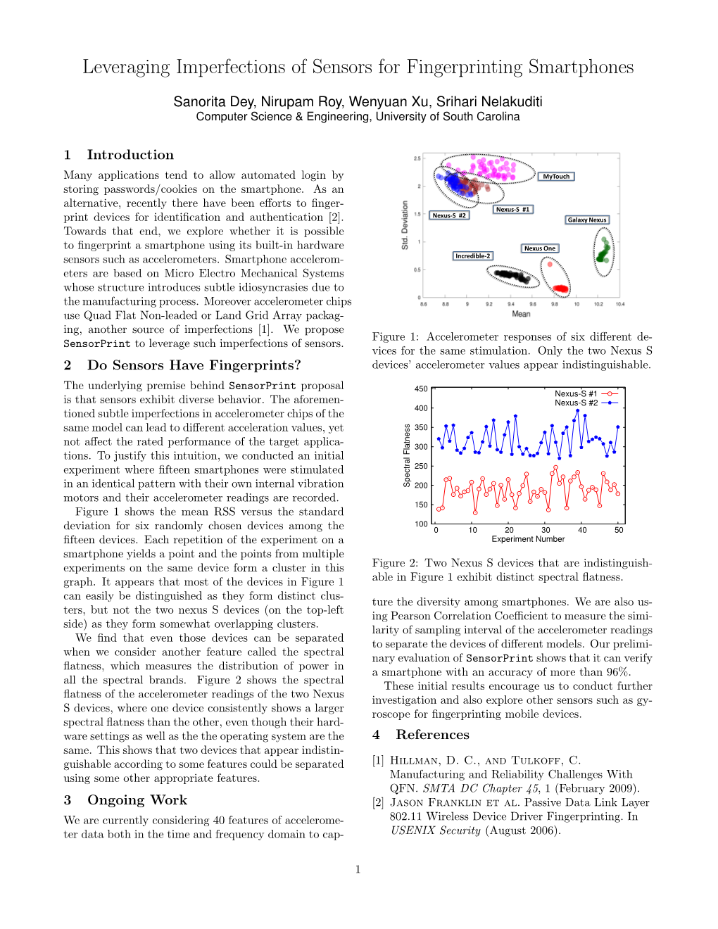 Leveraging Imperfections of Sensors for Fingerprinting Smartphones