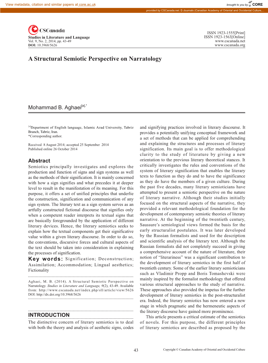 A Structural Semiotic Perspective on Narratology