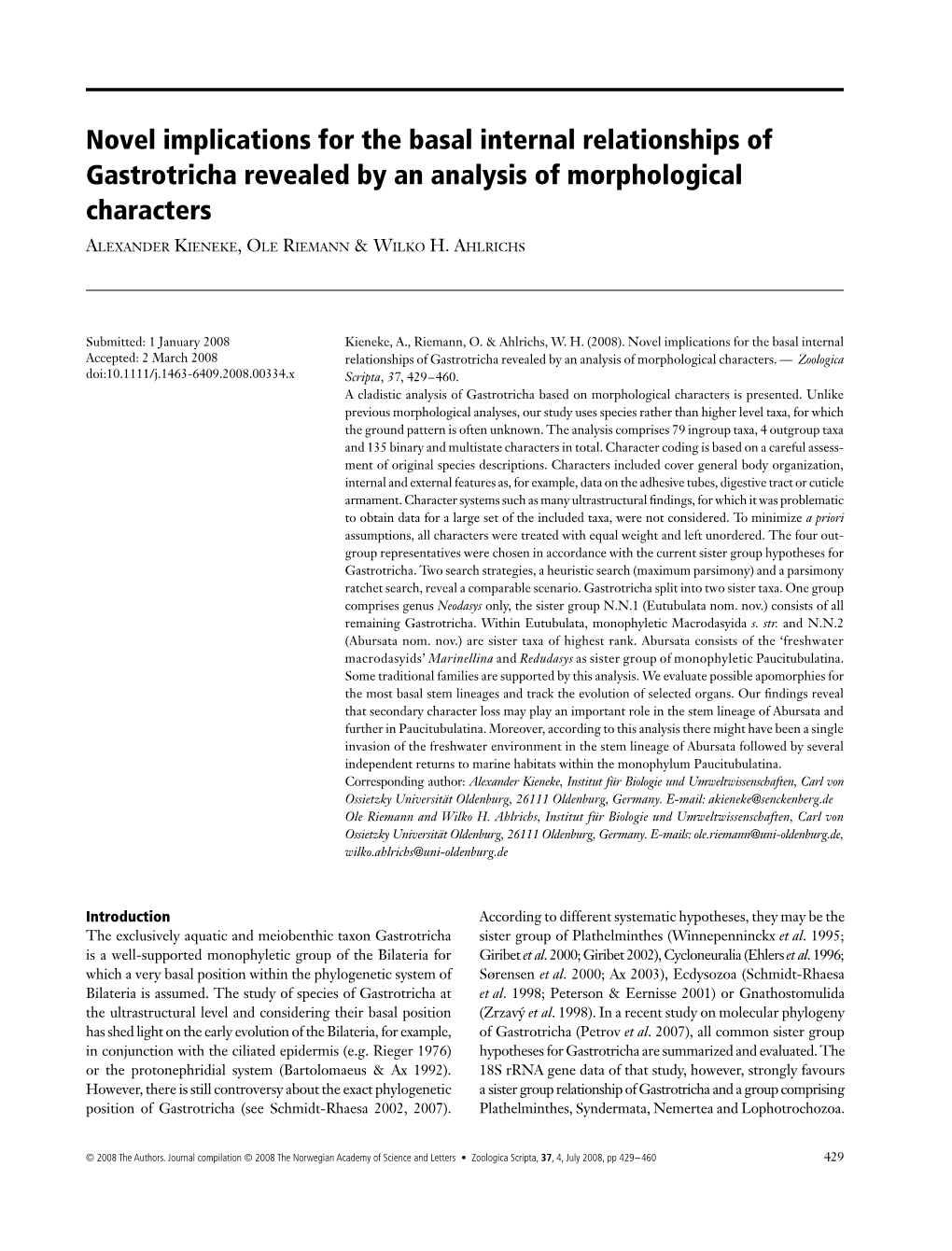 Novel Implications for the Basal Internal Relationships Of