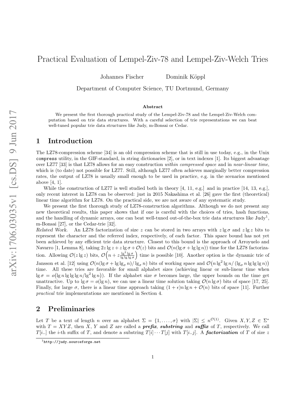 Practical Evaluation of Lempel-Ziv-78 and Lempel-Ziv-Welch Tries