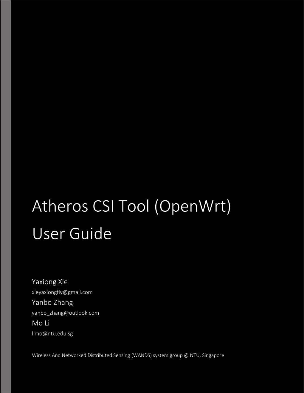 Atheros CSI Tool (Openwrt) User Guide