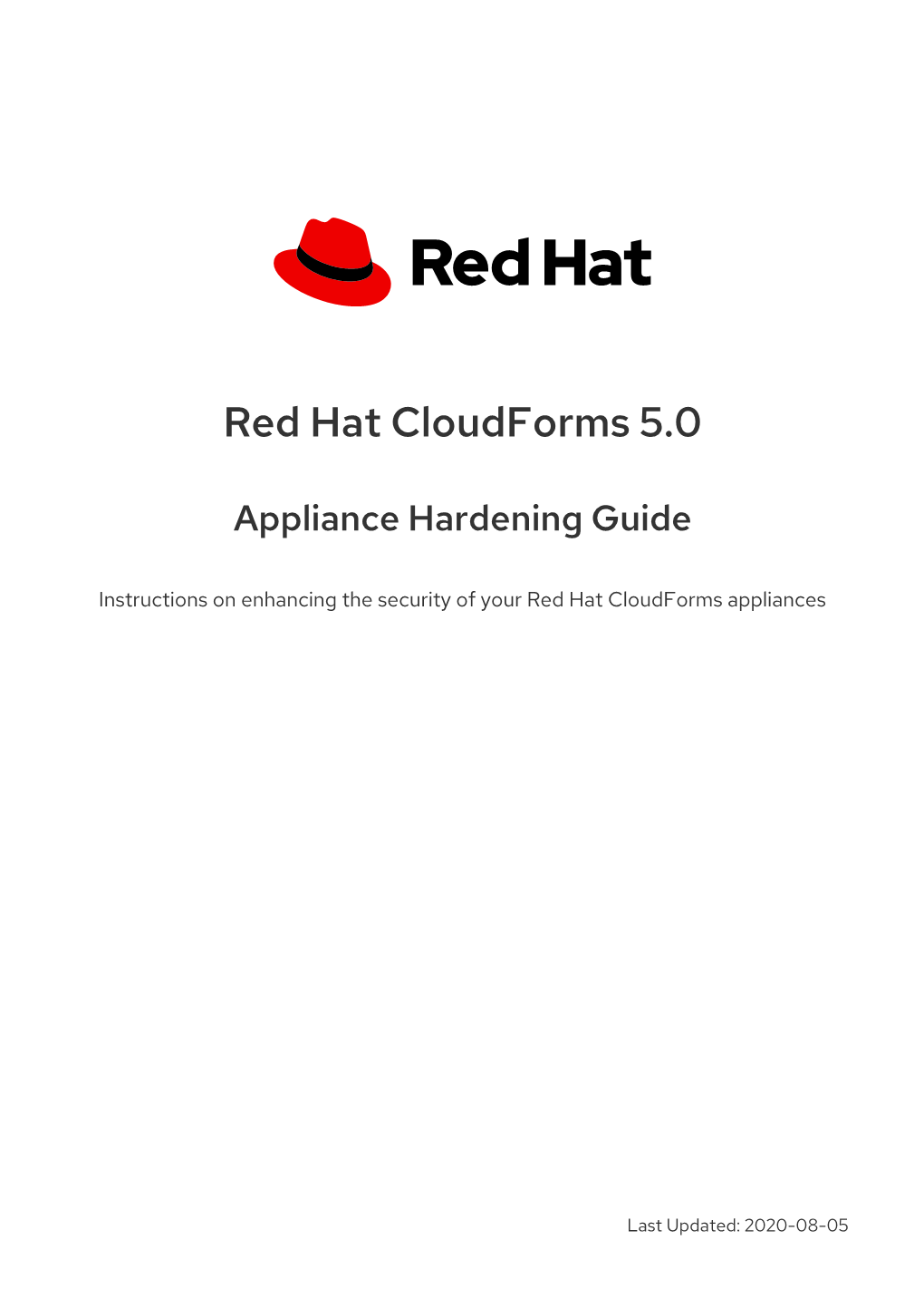 Red Hat Cloudforms 5.0 Appliance Hardening Guide