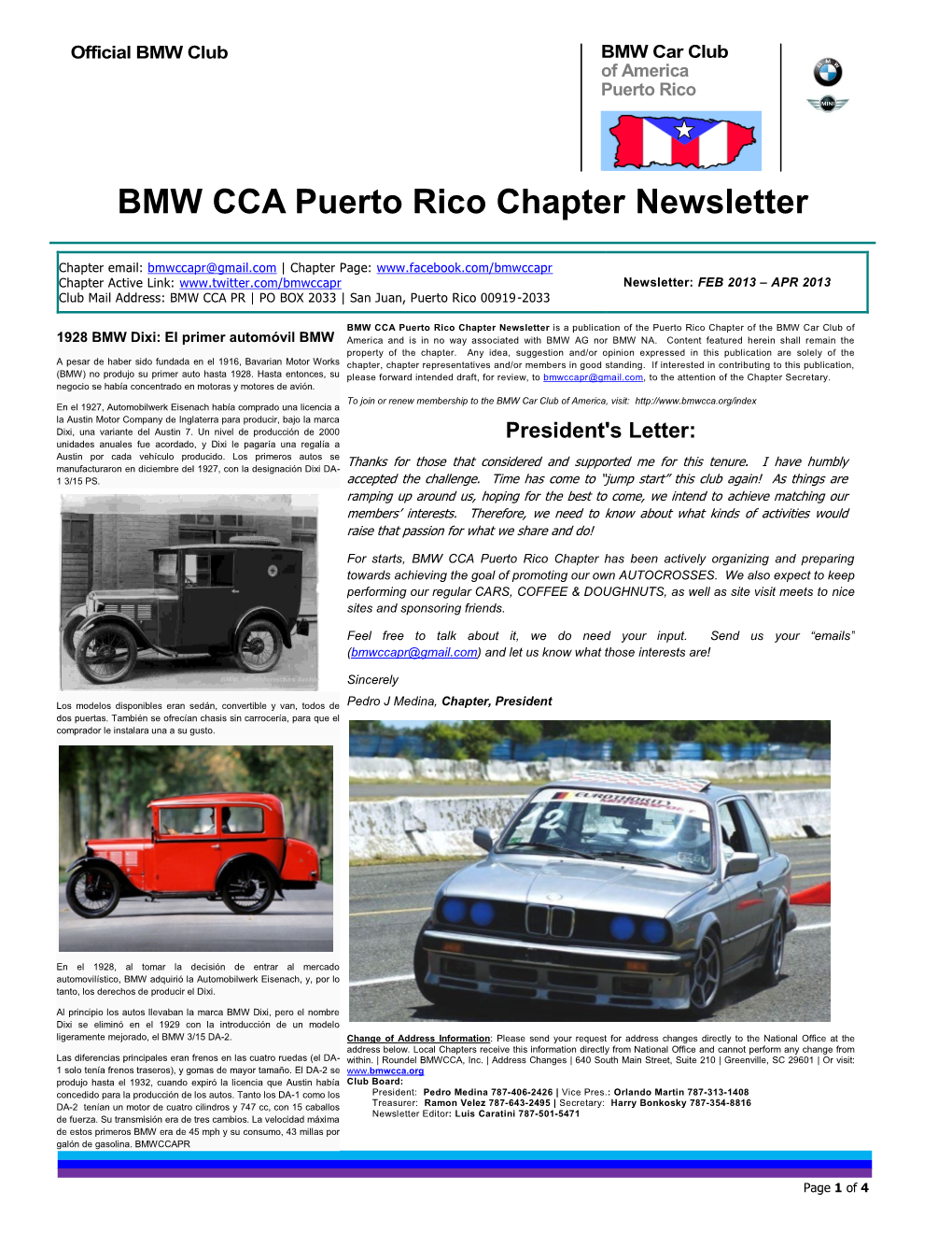 BMW CCA Puerto Rico Chapter Newsletter