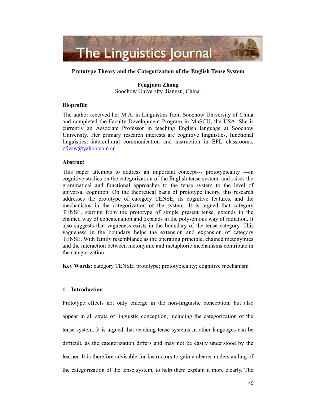 Prototype Theory and the Categorization of the English Tense System