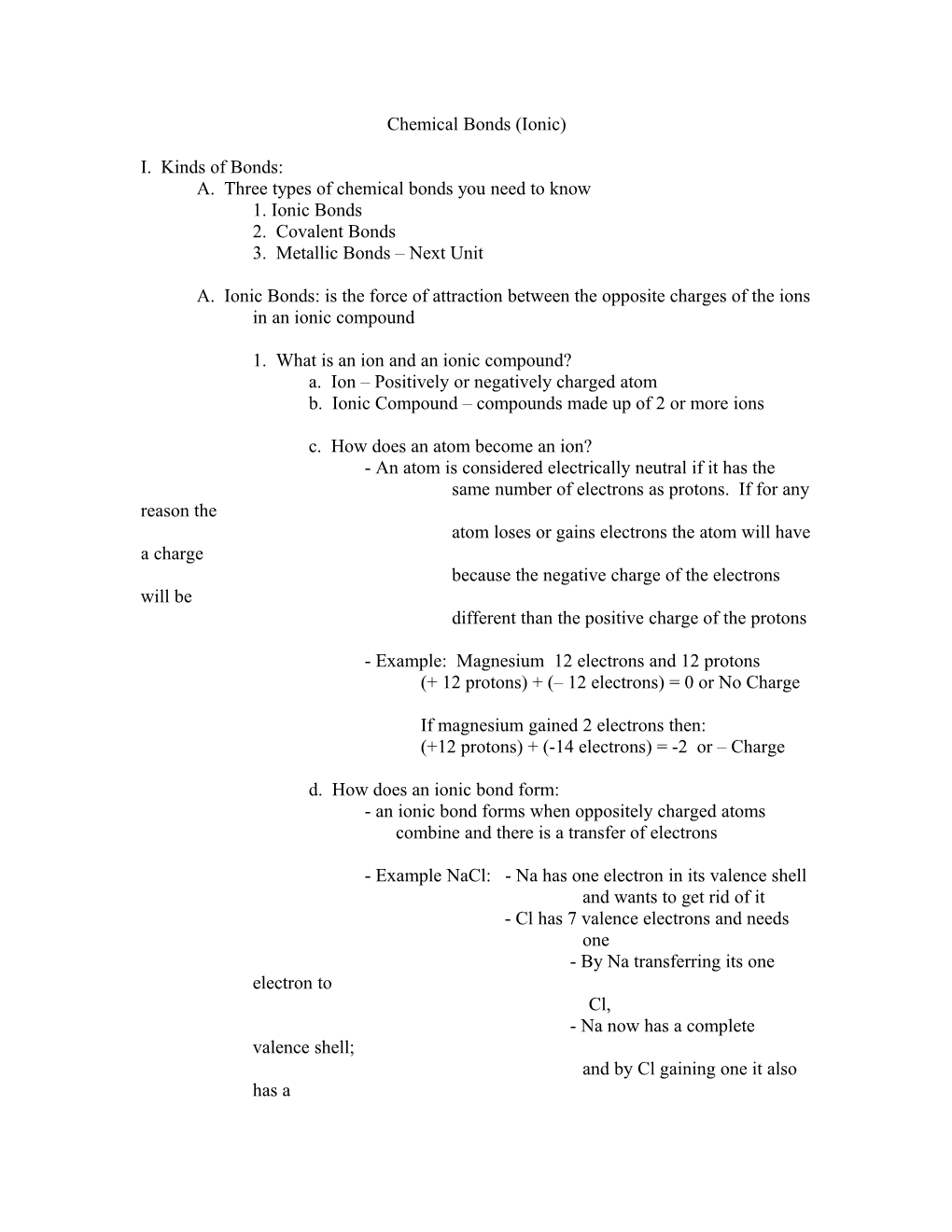 Chemical Bonds (Covalent and Polar and Non-Polar Molecules)